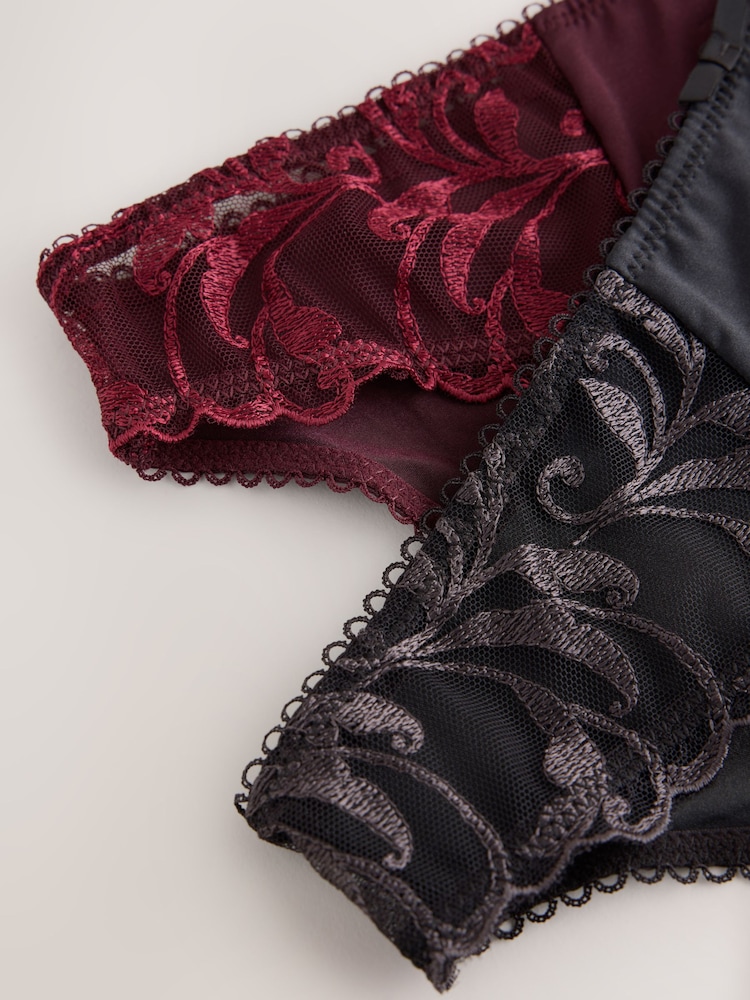 Berry/Itim - Naka-burda na Knickers 2 Pack - Larawan 10 ng 10