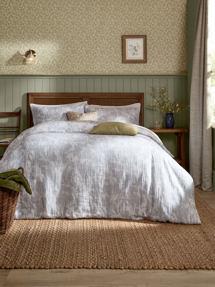 Voyage Chambray Braeflower Cotton Muslin Duvet Set - Image 1 of 5