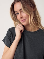Charcoal Grey Leopard Print Cotton Short Pyjamas Set - Image 4 of 9