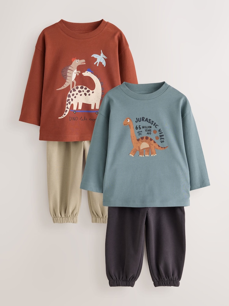 Multi Animal Safari Graphic Printed Top and Leggings Set 2 Pack (3mths-7yrs) - Image 1 of 7 Multi Animal Safari Graphic Printed Top and Leggings Set 2 Pack (3mths-7yrs) - Image 1 of 7