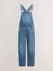 Blue Denim Maternity Barrel Leg Denim Dungaree - Image 1 of 4
