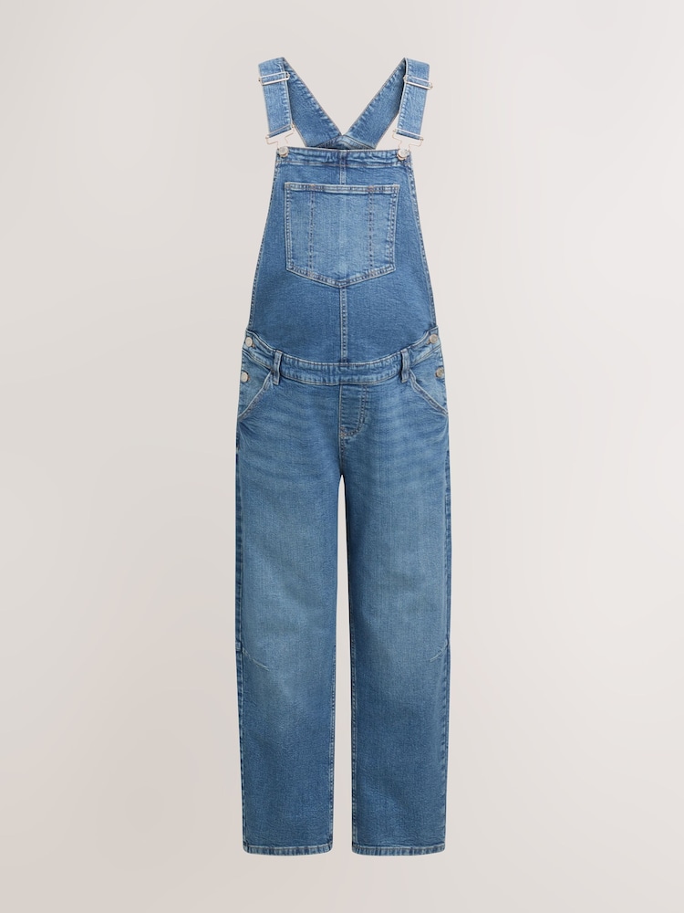 Blue Denim Maternity Barrel Leg Denim Dungaree - Image 1 of 4 Blue Denim Maternity Barrel Leg Denim Dungaree - Image 1 of 4