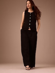 Black Denim Maternity TENCEL™ Blend Palazzo Jeans - Image 1 of 9