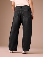 Washed Black Maternity Barrel Leg Denim Jeans - Image 4 of 9