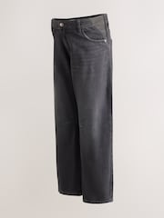 Washed Black Maternity Barrel Leg Denim Jeans - Image 6 of 9