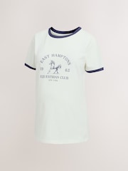 Ecru Maternity Equestrian Graphic Short Sleeve T-Shirt - Image 1 of 4