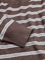 Chocolate Brown Maternity Knitted Stripe Co-Ord Set - Image 10 of 10
