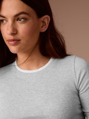 Grey Maternity Layered Long Sleeve Ruched T- Shirt - Image 4 of 8