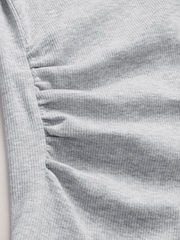 Grey Maternity Layered Long Sleeve Ruched T- Shirt - Image 7 of 8