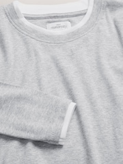 Grey Maternity Layered Long Sleeve Ruched T- Shirt - Image 8 of 8