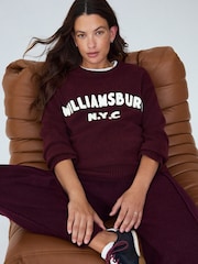 Burgundy Red Maternity Williamsburg NYC Knit Crew Neck Jumper - Image 1 of 9