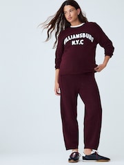 Burgundy Red Maternity Williamsburg NYC Knit Crew Neck Jumper - Image 3 of 9