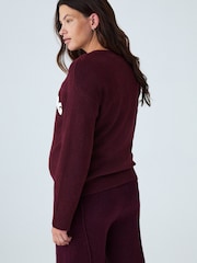 Burgundy Red Maternity Williamsburg NYC Knit Crew Neck Jumper - Image 4 of 9