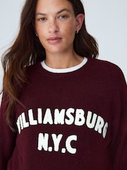 Burgundy Red Maternity Williamsburg NYC Knit Crew Neck Jumper - Image 5 of 9