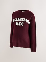 Burgundy Red Maternity Williamsburg NYC Knit Crew Neck Jumper - Image 7 of 9