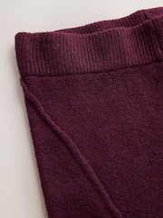 Burgundy Red Maternity Barrel Leg Knit Trousers - Image 8 of 8
