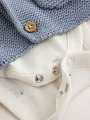 Blue Transport Baby Knitted Cardigan, Bodysuit and Leggings Set (0mths-2yrs) - Image 12 of 12