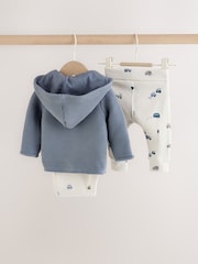 Blue Transport Baby Knitted Cardigan, Bodysuit and Leggings Set (0mths-2yrs) - Image 6 of 12