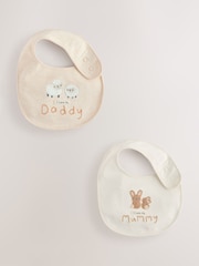 Neutral Mummy and Daddy Baby Bibs 2 Pack - Image 1 of 5