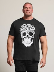 BadRhino Big & Tall Black Skull Snake T-Shirt - Image 1 of 6