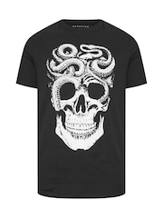 BadRhino Big & Tall Black Skull Snake T-Shirt - Image 5 of 6