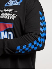 BadRhino Big & Tall Black Long Sleeve Racing T-Shirt - Image 4 of 6