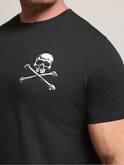 BadRhino Big & Tall Black Skull X-Bone T-Shirt - Image 4 of 6