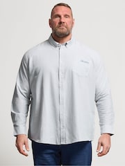 BadRhino Big & Tall Blue Stripe Oxford Long Sleeve Shirt - Image 1 of 5
