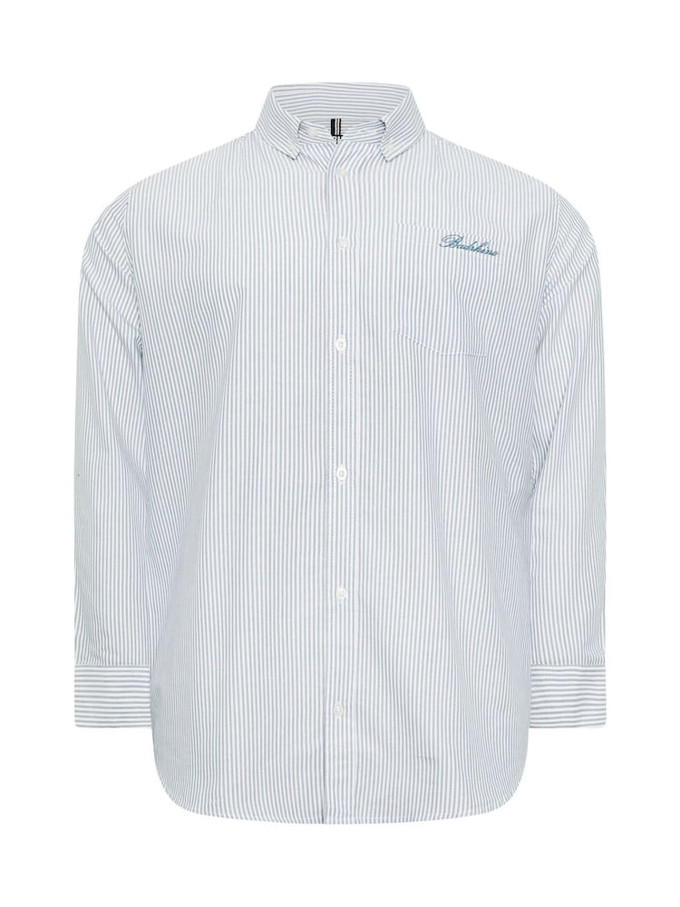 BadRhino Big & Tall Blue Stripe Oxford Long Sleeve Shirt - Image 5 of 5