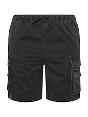 BadRhino Big & Tall Black Washed Cargo Shorts - Image 5 of 6