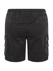 BadRhino Big & Tall Black Washed Cargo Shorts - Image 6 of 6