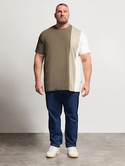 BadRhino Big & Tall Brown Long Falcon Cut & Sew T-Shirt - Image 1 of 4