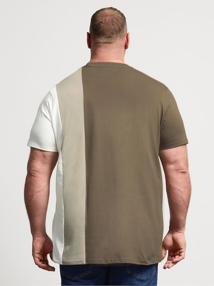 BadRhino Big & Tall Brown Long Falcon Cut & Sew T-Shirt - Image 2 of 4 BadRhino Big & Tall Brown Long Falcon Cut & Sew T-Shirt - Image 2 of 4