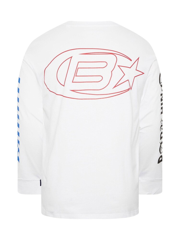 BadRhino Big & Tall White Long Sleeve Racing T-Shirt - Image 7 of 7