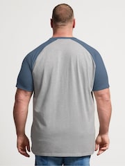 BadRhino Big & Tall Blue Long Raglan T-Shirt - Image 3 of 5