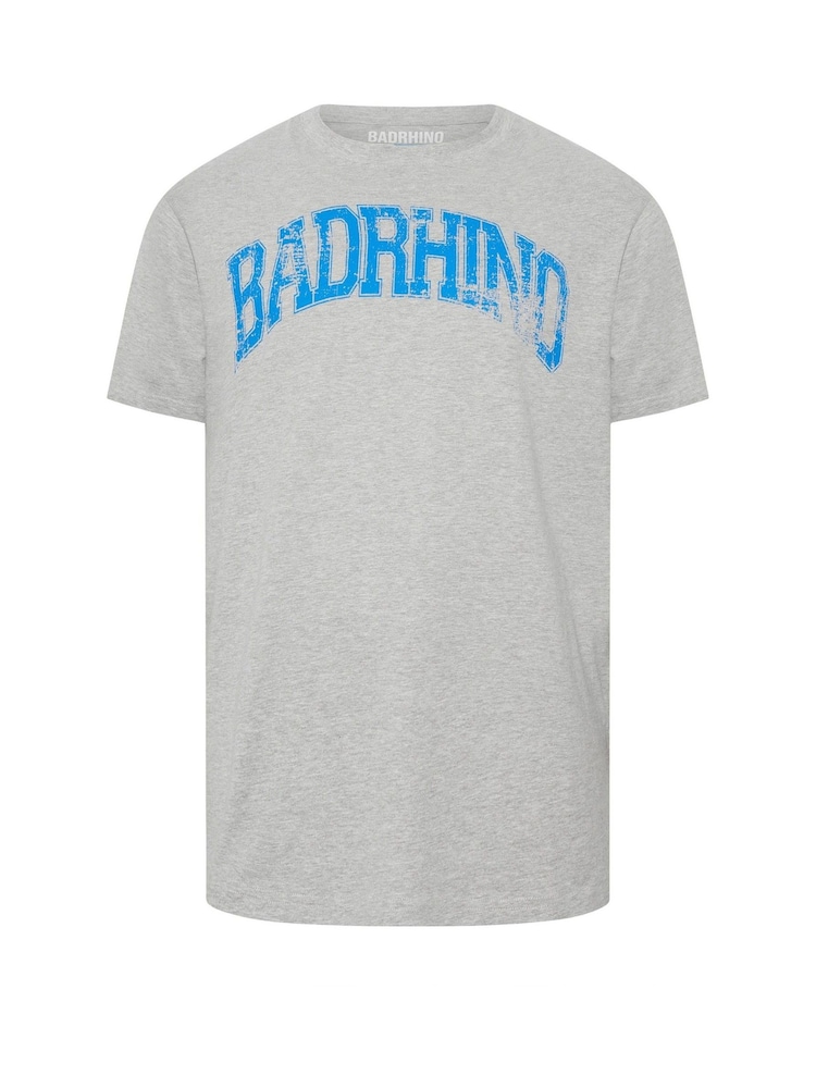 BadRhino Big & Tall Grey Distressed Graphic T-Shirt - Image 1 of 2