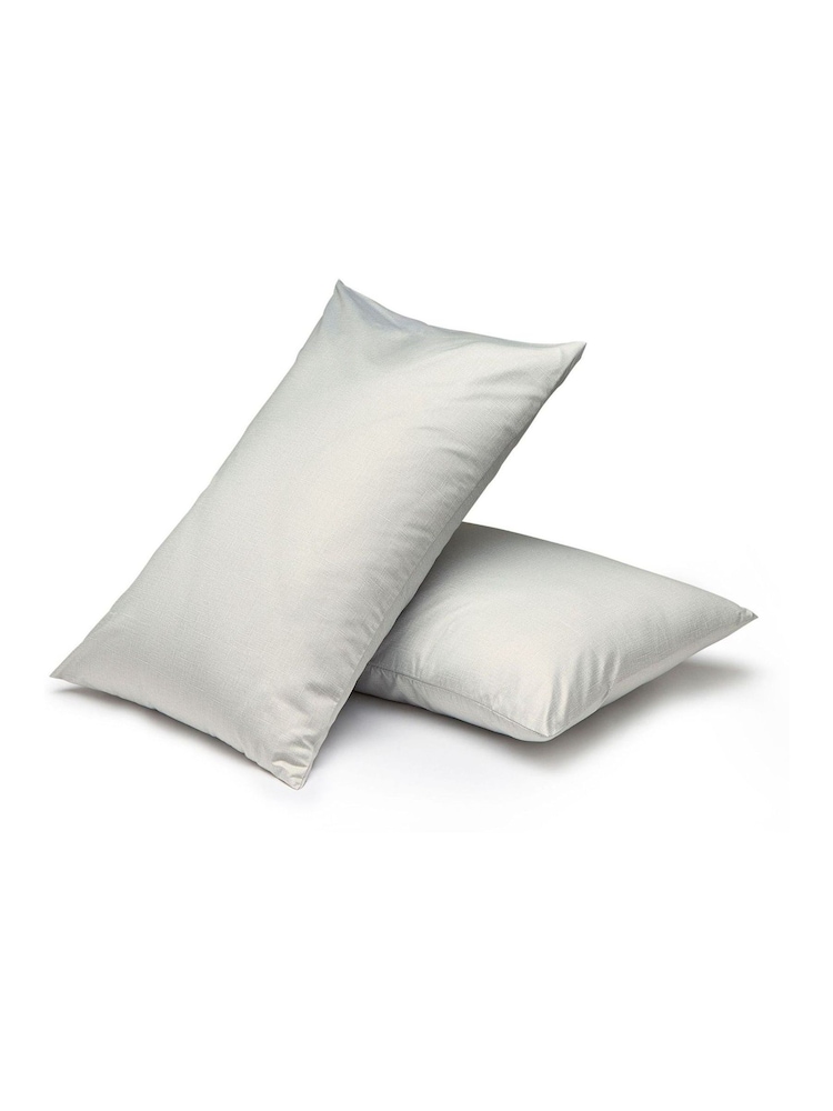 Night Lark Dove Grey Linen Pillowcase - Image 2 of 2