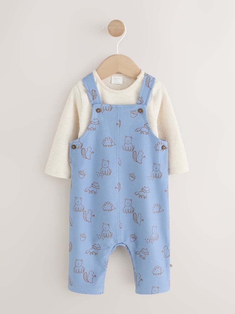Blue Linear Character Baby Set Jersey Dungarees and Bodysuit Set (0mths-2yrs) - Image 1 of 11 Blue Linear Character Baby Set Jersey Dungarees and Bodysuit Set (0mths-2yrs) - Image 1 of 11