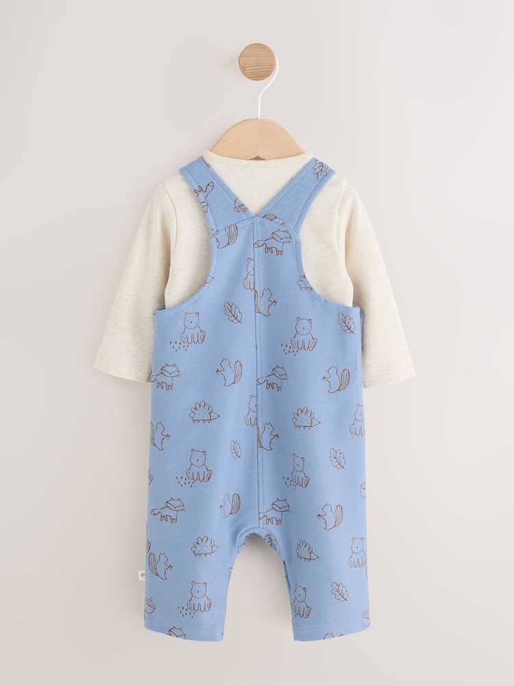 Blue Linear Character Baby Set Jersey Dungarees and Bodysuit Set (0mths-2yrs) - Image 2 of 11 Blue Linear Character Baby Set Jersey Dungarees and Bodysuit Set (0mths-2yrs) - Image 2 of 11