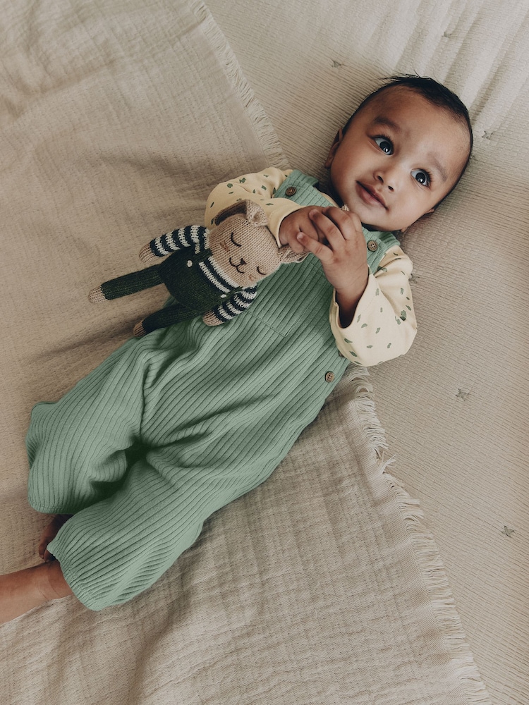 Green Baby Set Jersey Dungarees and Bodysuit Set (0mths-2yrs) - Image 1 of 11 Green Baby Set Jersey Dungarees and Bodysuit Set (0mths-2yrs) - Image 1 of 11