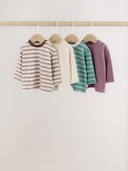 Rayas azules/verdes - Pack de 4 camisetas de manga larga para bebé (0 meses - 2 años) - Imagen 1 de 13