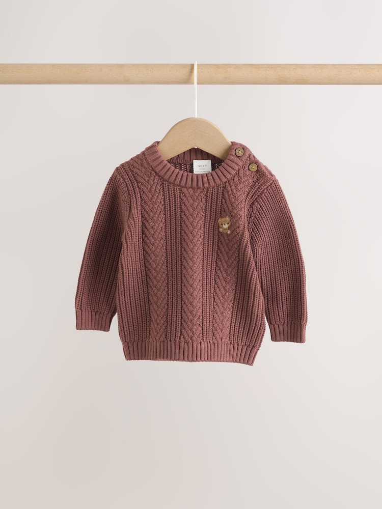 Chocolate Brown Baby Cable Knit Jumper and Leggings Set (0mths-2yrs) - Image 2 of 15 Chocolate Brown Baby Cable Knit Jumper and Leggings Set (0mths-2yrs) - Image 2 of 15