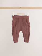 Chocolate Brown Baby Cable Knit Jumper and Leggings Set (0mths-2yrs) - Image 3 of 15