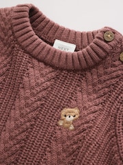 Chocolate Brown Baby Cable Knit Jumper and Leggings Set (0mths-2yrs) - Image 9 of 15