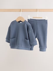 Blue Textured Top and Legging Baby Set (0mths-2yrs) - Image 1 of 15