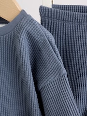 Blue Textured Top and Legging Baby Set (0mths-2yrs) - Image 7 of 15