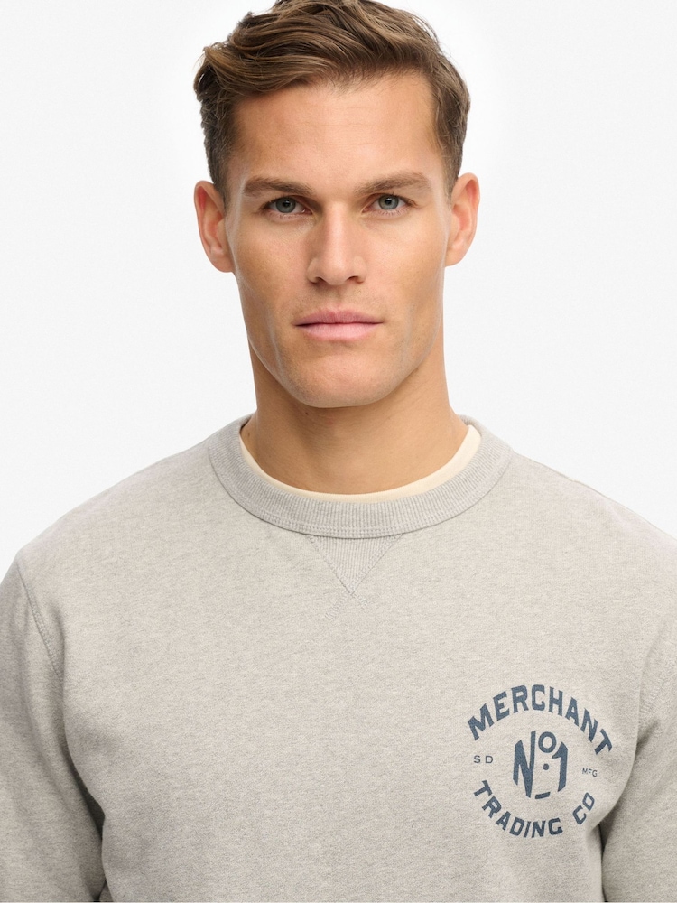 Superdry Grey The Merchant Store Graphic Sweat top - Image 5 of 5