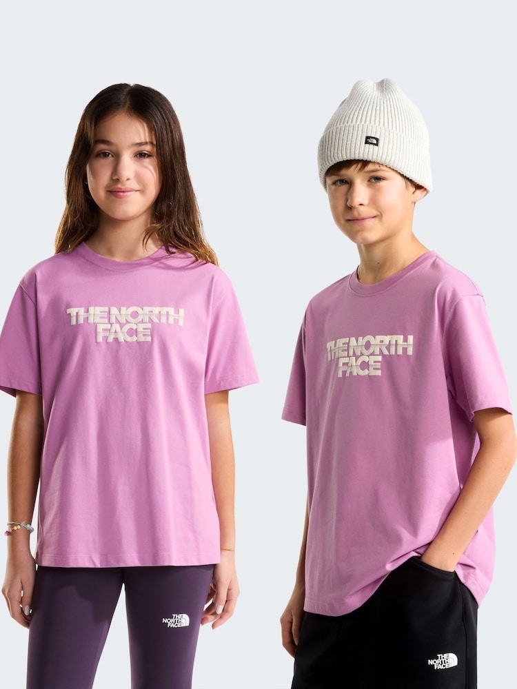 The North Face Purple Chalbi Relaxed Front Graphic T-Shirt - Image 1 of 5 The North Face Purple Chalbi Relaxed Front Graphic T-Shirt - Image 1 of 5