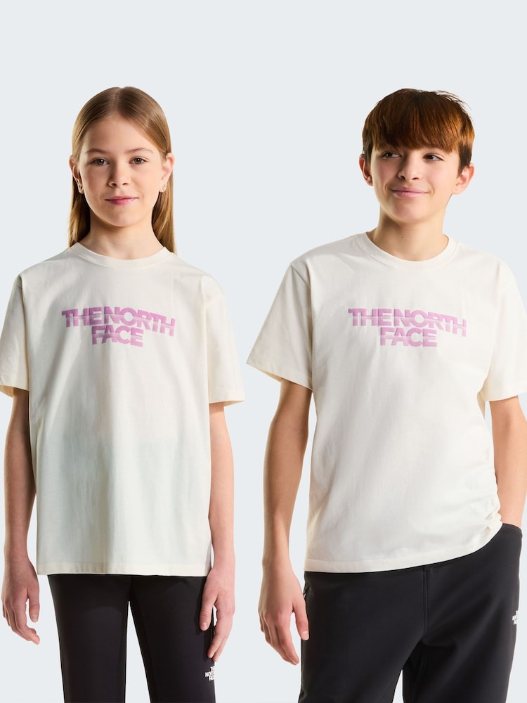 The North Face Cream Chalbi Relaxed Front Graphic T-Shirt - Image 1 of 5 The North Face Cream Chalbi Relaxed Front Graphic T-Shirt - Image 1 of 5