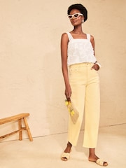 Love & Roses Buttermilk Yellow Barrel Leg Jeans - Image 2 of 4